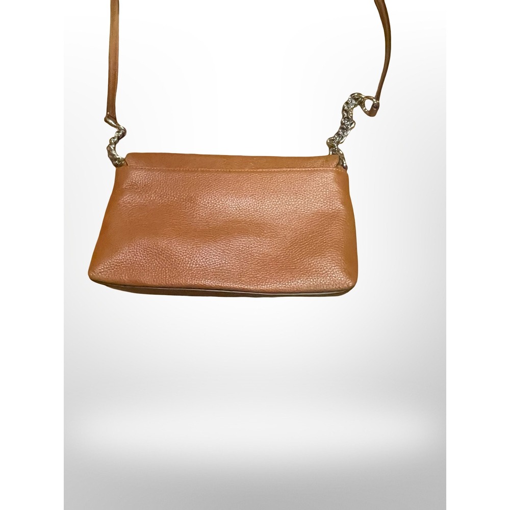 Coach Pebbled Leather Turnlock Crossbody Bag Brown brass Hardware luxury chic - Picture 4 of 10